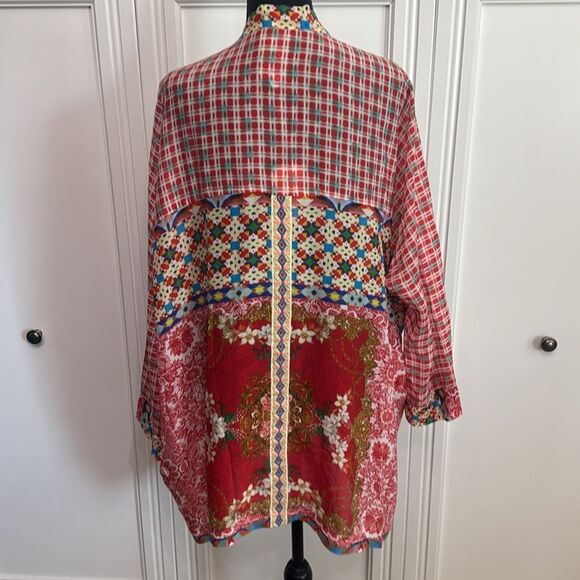 Johnny Was Kimono Red Mixed Print XL‎ - Picture 5 of 9